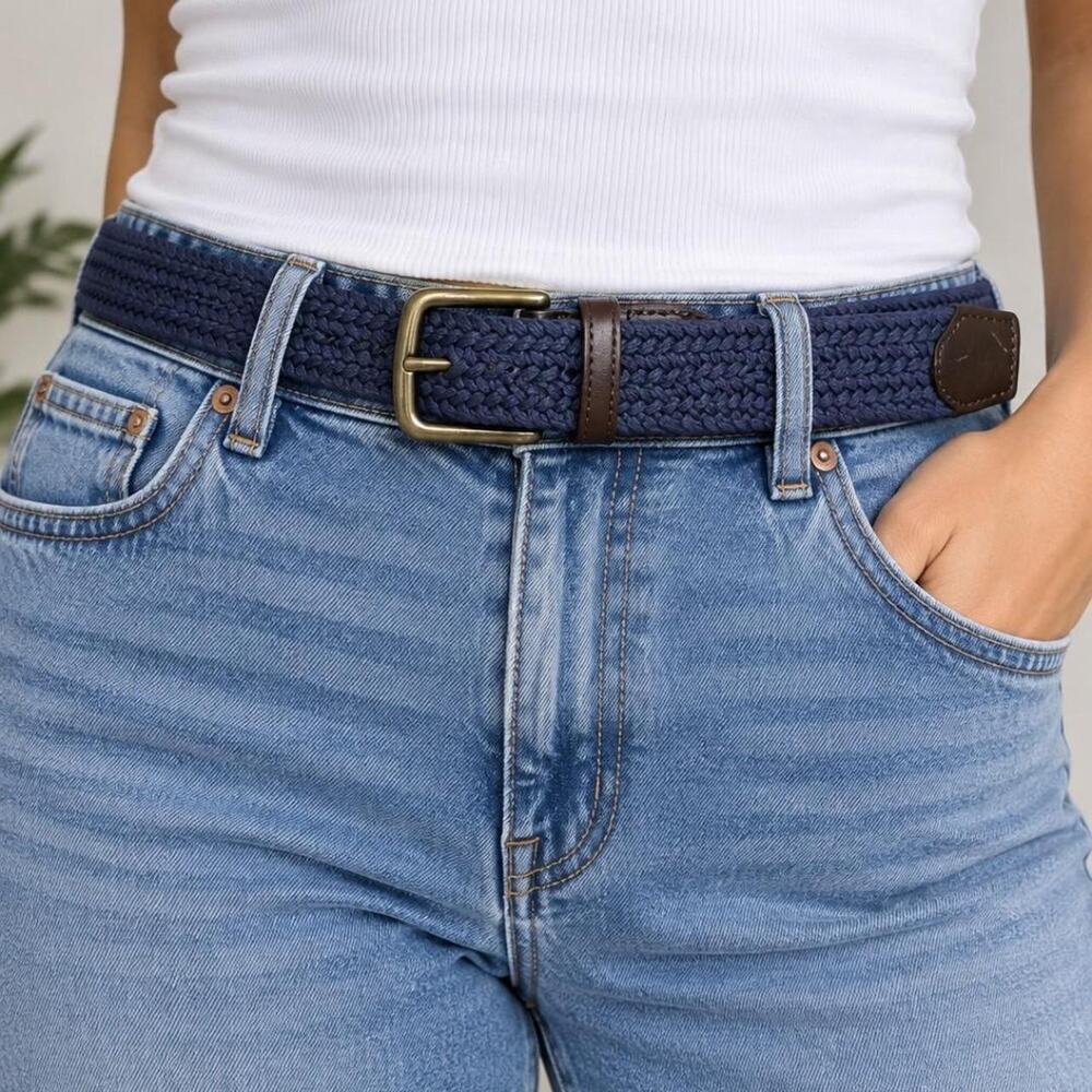 Nautica blue braided belt with